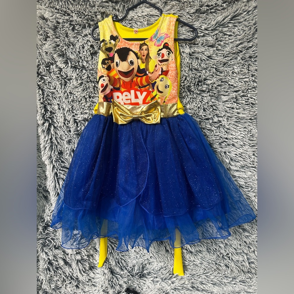 Colorful Kids dress team BELY Y BETO, Blue and Yellow Design